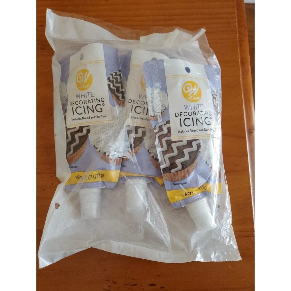 Wilton Decorating Icing White 3 Pack Includes Round And Star Tips Free Shipping